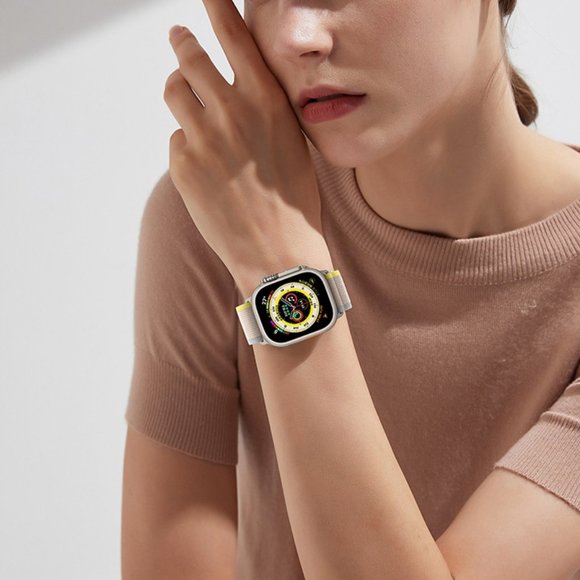 NEW CREAM-YELLOW Velcro Loop Strap for Apple Watch - Picture 4 of 6